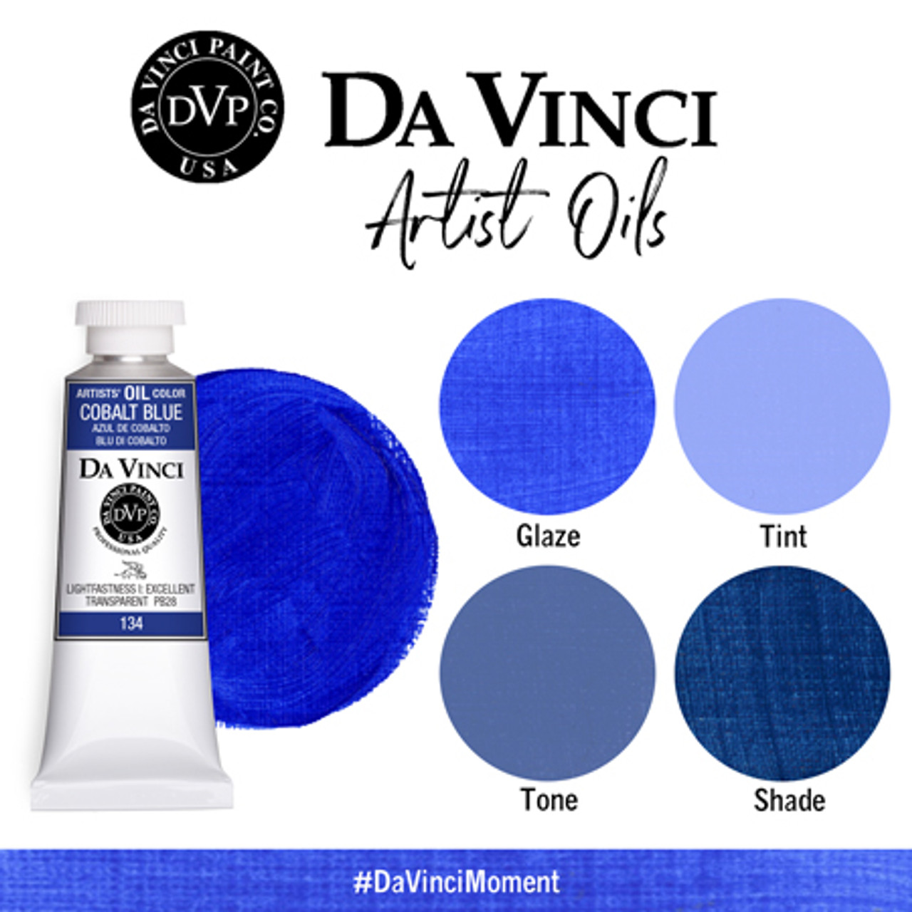 Da Vinci Cobalt Blue Artist Oil Paint - 37mL