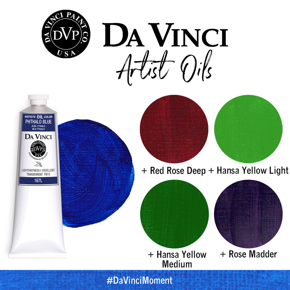 Da Vinci Phthalo Blue Artist Oil Paint - 150mL