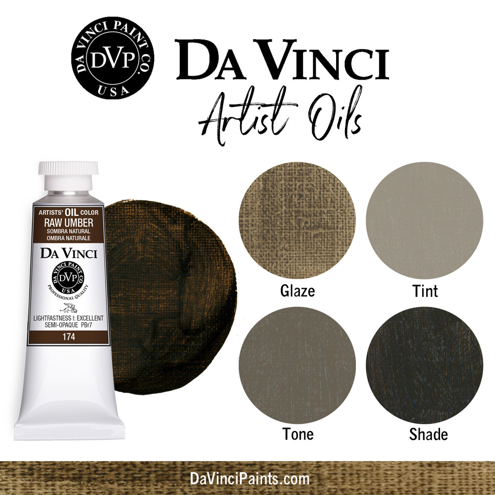 Da Vinci Raw Umber Artist Oil Paint - 37mL