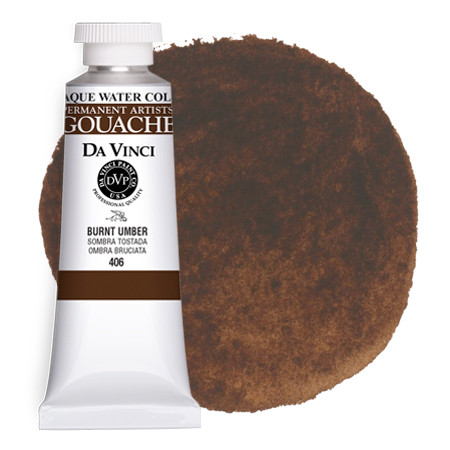 Da Vinci Burnt Umber Artist Gouache Paint - 37mL