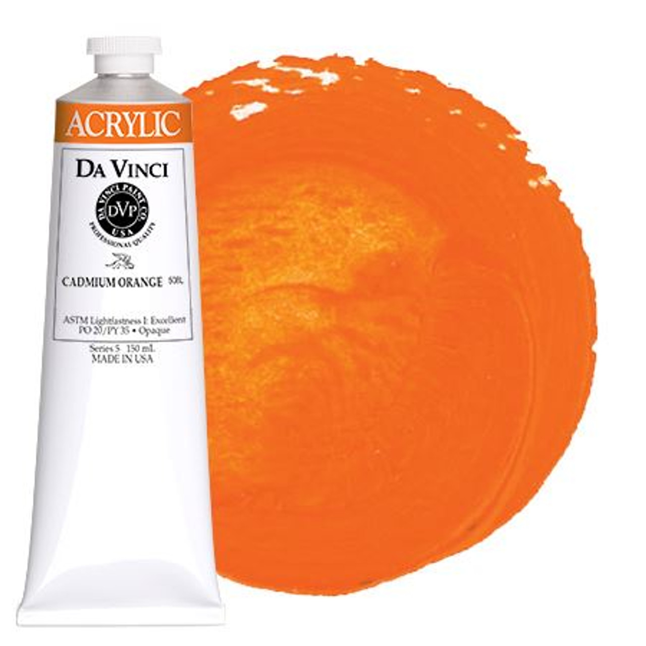 Cadmium Orange (150mL HB Acrylic) - Da Vinci Paint Co.