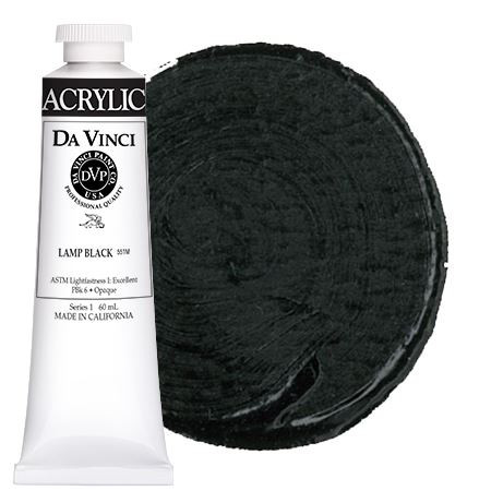 Lamp Black (Carbon Black) (60mL HB Acrylic) - Da Vinci Paint Co.