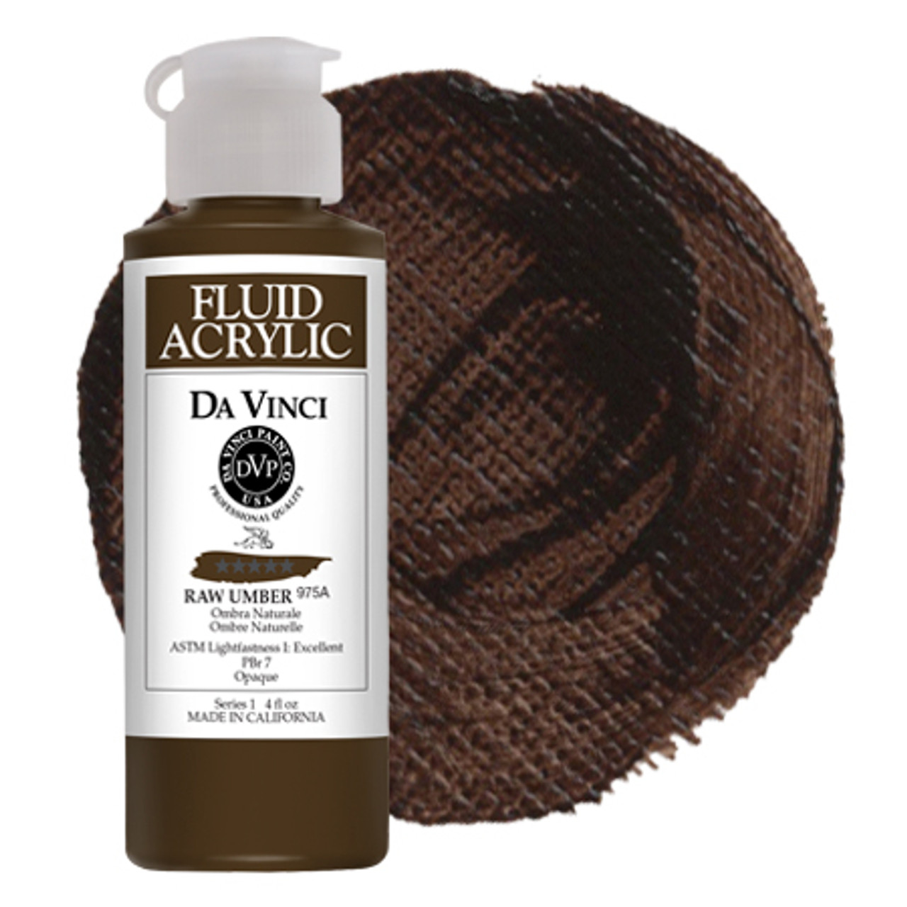 Da Vinci Raw Umber Artist Fluid Acrylic Paint – 4oz