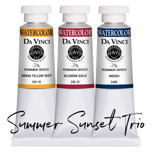 Da Vinci Paints Summer Sunset Artist Watercolor Trio