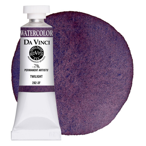Da Vinci Twilight watercolor paint (PB29/PV29) 15ml tube with color swatch.