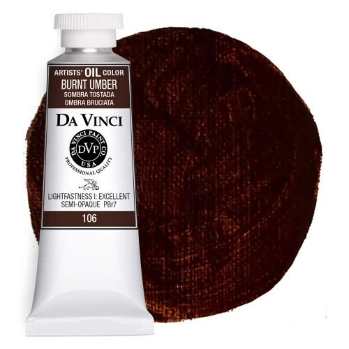 Da Vinci Raw Umber Artist Oil Paint - 37mL