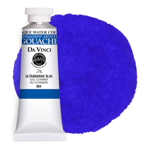 Da Vinci Ultramarine Blue gouache paint (PB29) 37ml tube with color swatch.