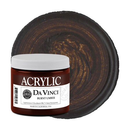 Da Vinci Burnt Umber Artist Acrylic Paint – 16oz