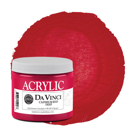 Da Vinci Cadmium Red Medium Artist Acrylic Paint – 16oz