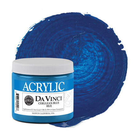 Da Vinci Cerulean Blue Hue Artist Acrylic Paint – 16oz