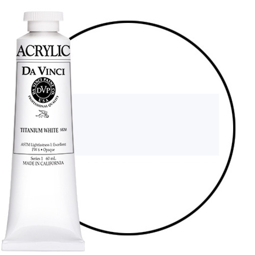 Da Vinci Titanium White Artist Fluid Acrylic Paint – 1oz