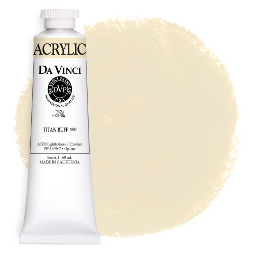 Da Vinci Titan Buff heavy-body acrylic paint (PW6/PBr7) color swatch.