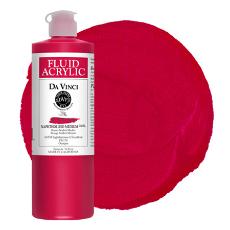 Da Vinci Naphthol Red Artist Acrylic Paint – 16oz