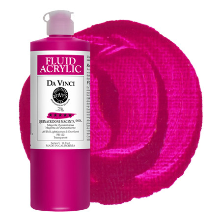 Da Vinci Quinacridone Red Artist Fluid Acrylic Paint – 16oz