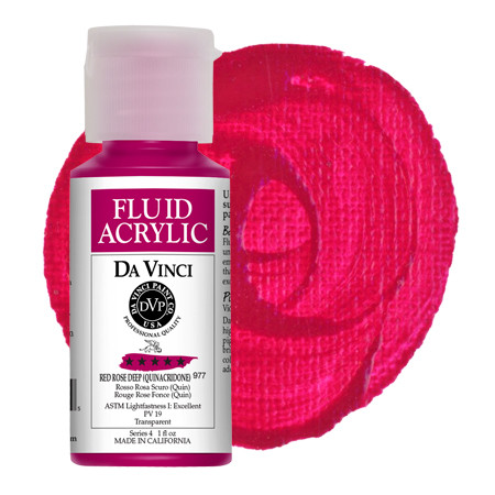 Da Vinci Red Rose Deep Artist Fluid Acrylic Paint – 16oz