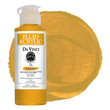 Da Vinci Transparent Yellow Iron Oxide Artist Acrylic Paint – 16oz