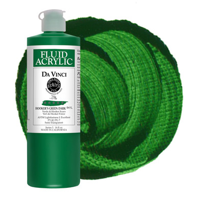 Da Vinci Hooker's Green Dark Artist Fluid Acrylic Paint – 16oz