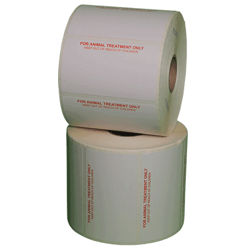 70mm x 40mm Direct Thermal  RED  Perforated  38mm core - 500L/Roll