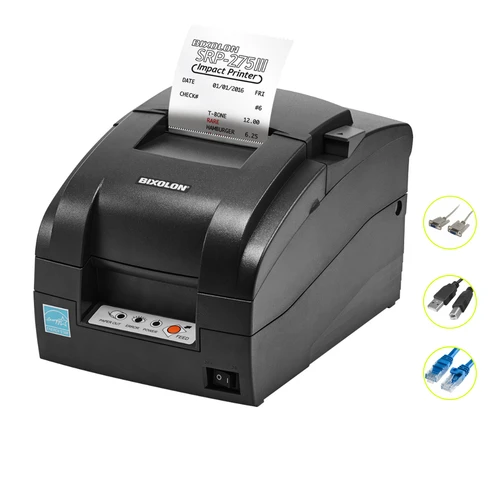 Bixolon SRP-275III black impact dot matrix receipt printer with auto-cutter, USB, Serial and Ethernet