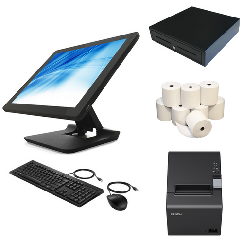 POS TERMINAL with Receipt Printer, Cash Drawer, KEYBOARD and MOUSE and 24 Rolls Thermal Paper POS TERMINAL with Receipt Printer, Cash Drawer, KEYBOARD and MOUSE and 24 Rolls Thermal Paper