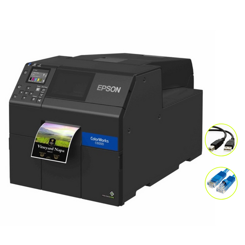 Epson ColorWorks CW-C6010A 4-inch color label printer with autocutter, USB and Ethernet connectivity