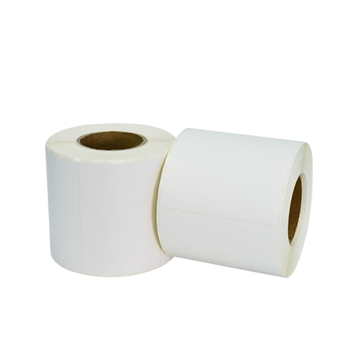 99mm x 63mm synthetic thermal transfer label roll on a 25mm core, 500 labels per roll