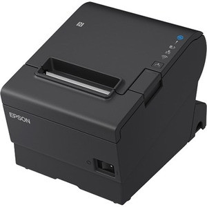 Epson TM-T88VII black direct thermal receipt printer with cutter and Ethernet, USB, serial ports