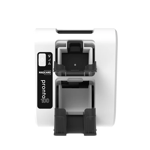 Magicard Pronto 100 single-sided 300 dpi ID card printer, front view