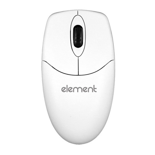 Element ECT409 white medical grade wireless IP68 washable mouse with scroll wheel, top view