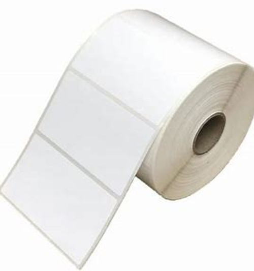 102mm x 48mm - White Thermal Transfer Perforated Labels, Removable Adhesive,76mm core, ( 2500/roll)