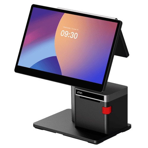 iMin Swan 2 Android POS terminal with 15.6-inch touchscreen and built-in 80mm receipt printer