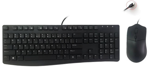 Element ECT2917/ECT139 black wired keyboard and mouse combo with non-removable USB-C cable