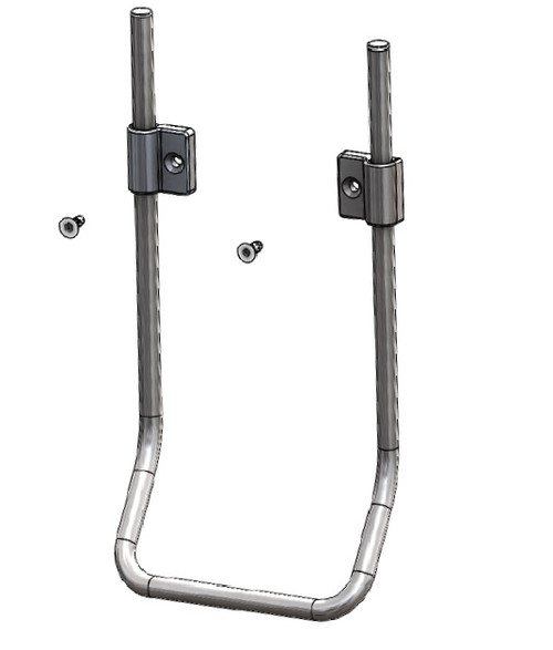 Humanscale M8.1 horizontal crossbar handle in black with mounting brackets and screws