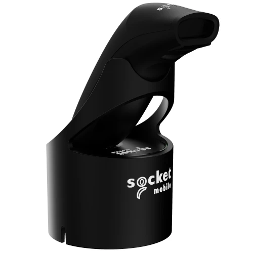 Socket Mobile SocketScan S721 barcode scanner in its Charging Dock, Black