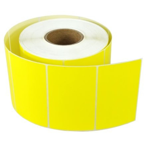 100mm x 74mm 40mm core 500 labels per roll – REMOVABLE adhesive - Yellow Synthetic Labels Stock( heavy duty RF32 )