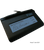 Topaz SigLite LCD 1x5 USB non-backlit electronic signature pad with stylus and sample signature on screen