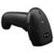 Side view of black NEXA handheld barcode scanner with ergonomic pistol grip design