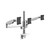 Humanscale M/Flex M2.1 triple horizontal monitor arm with clamp mount, polished aluminum and white trim