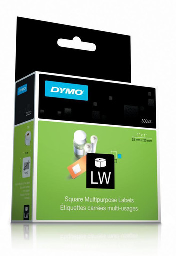 Dymo Square Multi Purpose - Paper/White 25MM X 25MM 1 ROLL/BOX 750 Labels /Roll