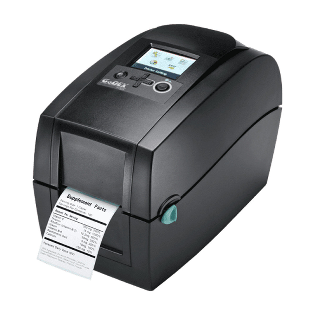 GoDEX RT200i label printer, front view