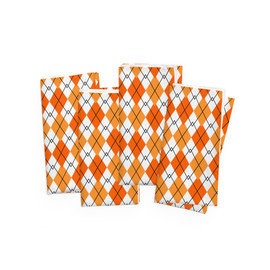 Orange Argyle Print Napkin 4 Piece Set