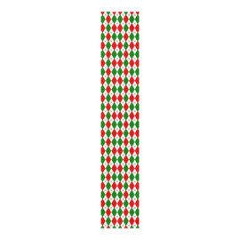 Red And Green Christmas Argyle Print Table Runner Full View