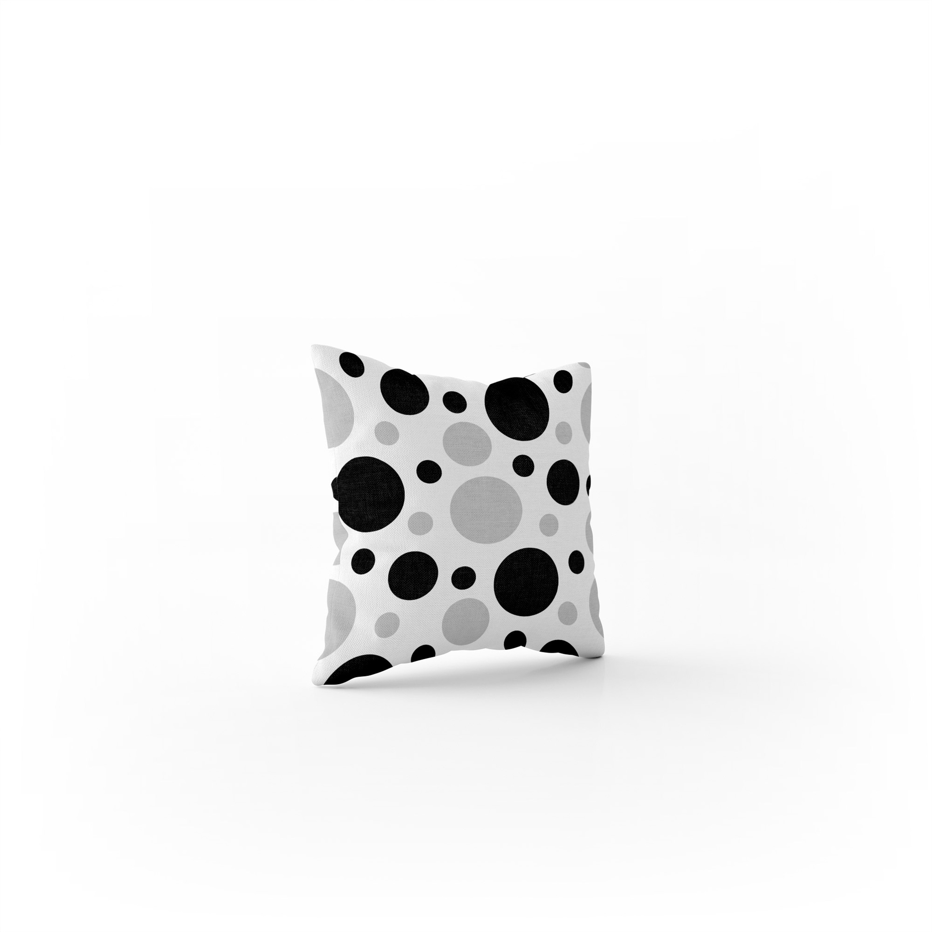 Black And Gray Circles Indoor Decorative Throw Pillow Right View