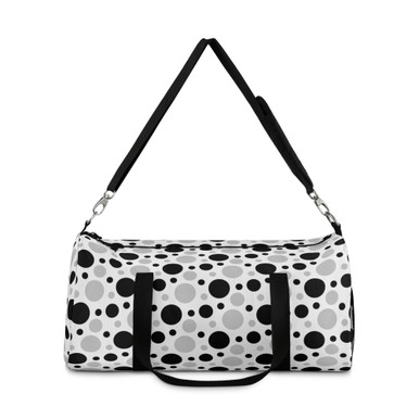 Black And Gray Circles Collection Duffel Bag