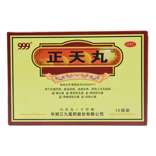 999 Zheng Tian Wan For Headache Migraine 6g*10 Pills