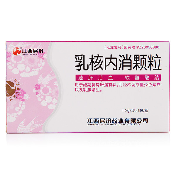 JIANGXI MINJI Ru He Nei Xiao Ke Li For Breast Disease 10g*6 Granules