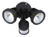 PHL4262 IP65 30W PIR twin LED sensor spotlight black