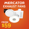 Mercator Exhaust Fans Australia – Novaline, Skyline T5, and Aceline series for high-performance bathroom and kitchen ventilation. Includes small and large round Novaline fans, Skyline T5 fan with 22W lamp, and Aceline fan with adjustable LED light, offering quiet, energy-efficient airflow for bathrooms, kitchens, toilets, and laundry rooms.