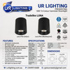 UR Lighting Luna 18W Tri-Colour Architectural Black Surface Mount Cannister Downlight IP54 IP65 Weatherproof GWLUTC18D D18LU 1300lm UR Lighting Prestons NSW Phone 0449916688 Email gotourneeds@gmail.com