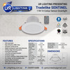 UR Lighting Sentinel 11W Tri-Colour Microwave Sensor LED Downlight with Remote Control White TLSETC11WS D11SE 90mm Cutout IP44 Rated UR Lighting Prestons NSW